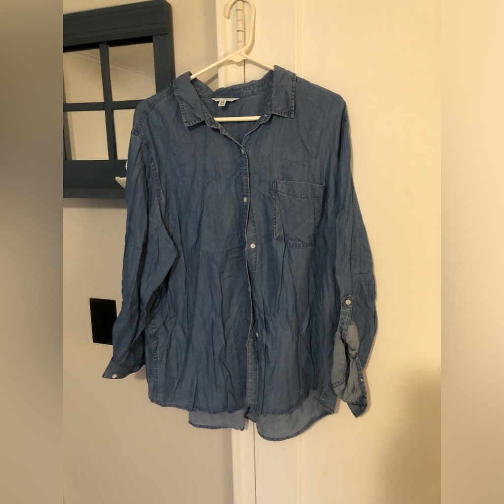 Time and Tru Denim Blue Button Down Shirt